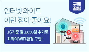 GiGA Wi 인터넷 이런 점이 좋아요! 1G기준 월 1,650원 추가로 최적의 WiFi 환경 구현!